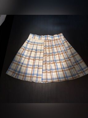 Plaid Pleated Mini Skirt - Unknown Brand